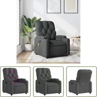 The Living Store Fauteuil de massage gris foncé Tissu