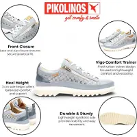 Pikolinos Chaussures pour femmes VIGO - chaussures basses à lacets confortables, bleues, NOUVEAU