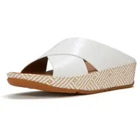 FitFlop FitFlop Lulu Lux - Sandales croisées en cuir à motif tissé - BLANC - 37