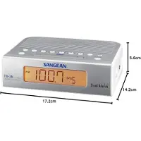 Sangean Atomic 50 - RCR-5 - Radio-réveil avec AM/FM et 2 alarmes - argenté