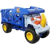 Hot Wheels Monster Trucks Transporter Rhinocéros, tracteur, cadeau pour les enfants à partir de 3 ans