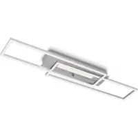 Briloner Plafonnier LED LEUCHTEN FRAME MID, 40 W, 4400 lm, IP20, couleur aluminium, métal-plastique, 82,7 x 19 x 8 cm