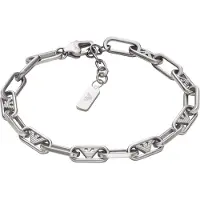 Emporio Armani EGS3249040 Bracelet à Maillons en Acier Inoxydable, (20.50 cm, Acier inoxydable)
