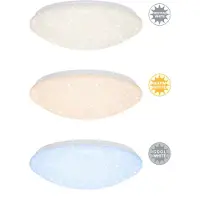 Briloner VERB Plafonnier LED moderne dimmable avec télécommande 38cm rond 23W 2200lm 3000 à 6000 K blanc chaud à froidReproduction étoilé blanc lampe plafond salon chambre