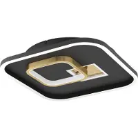 Eglo Lampe de plafond à design Tiriolo LED - Noir avec or - 38x38cm