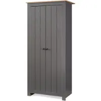 En.casa Armoire « Trorjam » avec 2 portes et 1 tringle à vêtements 175 x 80 x 52 cm Gris / aspect chêne
