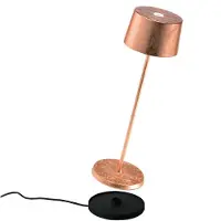 Zafferano Lampe De Table Led Olivia Pro Copper Leaf, Rechargeable Et Dimmable