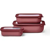 Mepal Set de 3 boîtes à provisions, Boîte de conservation, Rouge
