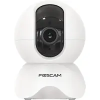 Foscam Caméra IP WiFi 5MP motorisée avec détection intelligente de mouvement - Modèle X5, couleur blanche