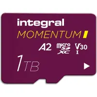 Integral Momentum I (1000 Go, microSD, microSDXC, UHS-I), Carte mémoire, Rouge