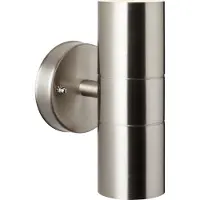 Brilliant Applique argentée JANDY| Up/Down Light | dimmable avec ampoule adaptée | 2x GU10 douille max. 18 Watt |métal/plastique | IP44