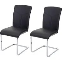 Mendler Chaise de salle à manger HWC-F36, chaise cantilever, chaise de cuisine/conférence similicuir, noir