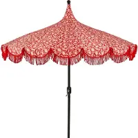 Mica Decorations Parasol Kelly avec sac de transport - Parasol droit 238 x Ø235 cm - Protection solaire pour jardin ou balcon - Polyester, acier - Rouge