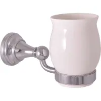 RAV Porte-verre rétro MORAVA en laiton chromé et céramique 16,1x6,7 x10,8cm