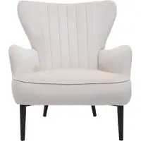 Mendler Fauteuil Lounge HWC-K37, Fauteuil Cocktail Fauteuil rembourré, velours crème - beige