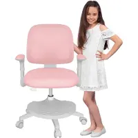 Adler Mark Adler Junior 5.0 | Chaise de bureau pour enfants Chaise tournante ergonomique pour enfants | Repose-pieds | Réglage de la profondeur d'assise | Accoudoirs réglables | Rose