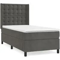 Syfax Sommier à lattes de lit et matelas Gris foncé 90x190 cm Velours