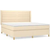 Syfax Sommier à lattes de lit avec matelas Crème 180x200 cm Tissu