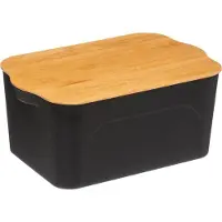 5 Five Kasten Noir en plastique, bambou 14 cm x 32,5 cm x 21,5 cm