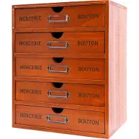 OEM Organiseur de bureau, bois, 5 tiroirs de rangement, marron