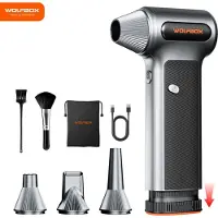 StarTech.com Souffleur d'air comprimé électrique - MF200 - Rechargeable - 3 vitesses - Moteur sans balais - Sans fil - Pour voiture/PC/maison/extérieur - Noir