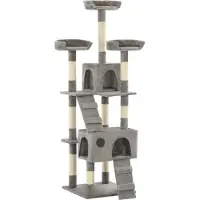 Syfax Arbre à chat avec griffoirs en sisal 170 cm Gris