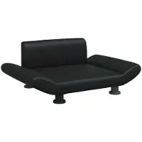 Syfax Lit pour chien noir 70x45x28 cm similicuir