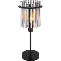 Globo Lampe de table noire Gorley avec verre fumé Ø 15cm