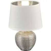 TRIO Lampe de table Luxor 26cm argent avec blanc