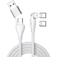 4smarts Gravitycord USB-C/A 540 Magnetisk Kabel 100W, 1,8M - Vit