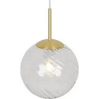 Nordlux Lustre à suspension Chisell Art Deco, Variante : Ø 150 x 280 mm, E27, clair, laiton
