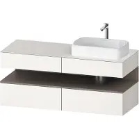 Duravit Collection One Meuble sous-vasque sur console, 2 tiroirs, 2 coulissants, découpe à droite, 1400x550x600mm, niche basalte mat, QA4766043840000