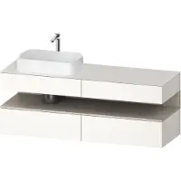 Duravit Collection One Meuble sous-vasque sur console, 2 tiroirs, 2 coulissants, découpe à gauche, 1600x550x600mm, niche taupe mat, QA4777091840010