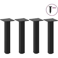 vidaXL Pieds de table basse 4 pcs. noir 42-44 cm acier