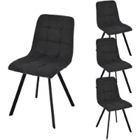 CALICOSY - Lot de 4 chaises matelassées tissu chiné CHILLI
