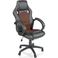 Tresko Racing Fauteuil de direction Chaise de bureau Chaise pivotante Siège de sport Fauteuil de bureau noir/brun doré