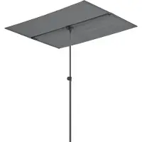 Pro-Tec Parasol de balcon Carsoli 180 x 130 cm Parasol de jardin pivotant à 360° Parasol UV 50+ imperméable Parasol de balcon rectangulaire Gris