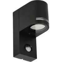 EDO Lampe de jardin, éclairage mural extérieur de façade avec capteur de mouvement VIRA 1 SENSOR GU10 noir IP44 EDO777376 Garden Line