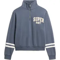 Superdry pour femme. W2012197A Sweat-shirt demi-zip Athletic Essentials avec appliqué bleu (XS), Casuel, Coton