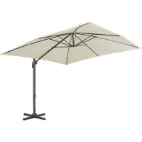 Syfax Parasol de jardin déporté avec mât en aluminium 300 x 300 cm Sable