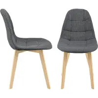 En.casa Chaise de salle à manger Kopparberg (lot de 2) tissu hêtre chaise de salon 86 x 53 x 47 cm gris foncé