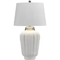 Quintiesse Lampe de table en céramique Bexley, blanc et argent, 1xE27x60W, céramique / plâtre, dimensions : 56,2 x 30 x 19,3 cm, IP20,