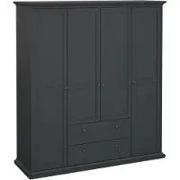 Tvilum Paris Armoire 4 portes Gris mat