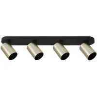 EDO Plafonnier quadruple MALGA 4 ELEGANT Barre IP20 4xGU10 220-240V noir Réflecteurs dorés EDO777871 Solutions