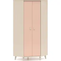 Furnlux Classic FURNLUX Armoire pour enfants Mevel Rose Et Beige 80cm / Couleur principale : Rose / Dimensions : 80 x 190 x 80 cm