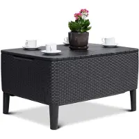 Keter Table en rotin artificiel de couleur graphite, qui peut être combinée avec d'autres produits de la gamme Salemo. Elle sera du plus bel effet aussi bien à l'intérieur qu'à l'extérieur.