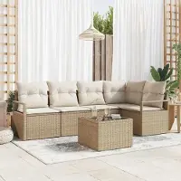 Prolenta Maison Exclusive - Ensemble de canapé de jardin pour 6 personnes. Rotin synthétique beige et crème