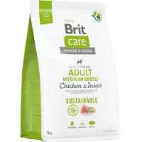 Brit Care Sustainable Adult Medium Breed - poulet et insectes pour chiens de races moyennes - 3 kg