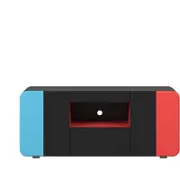 Trendteam LevelUp meuble TV 2 portes, 1 tiroir, 1 étagère noir, rouge, bleu.