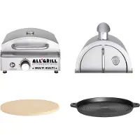All'Grill MULTI-KULTI Set 4 avec sécurité d'allumage - Gril à gaz + hotte à pizza + pierre à pizza + poêle en fonte